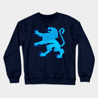 Heraldic Rampant Lion (Azure Blue) Crewneck Sweatshirt